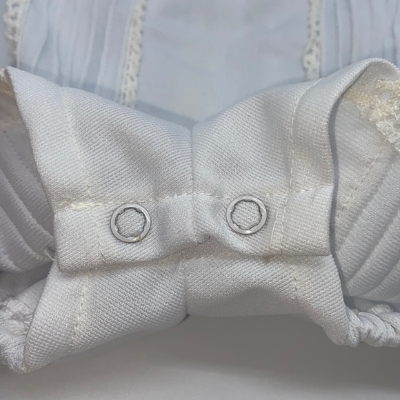 1970s Infant Boys Summer Romper White Vintage Retro Fashion Movie Wardrobe 3-6M - Picture 7 of 11